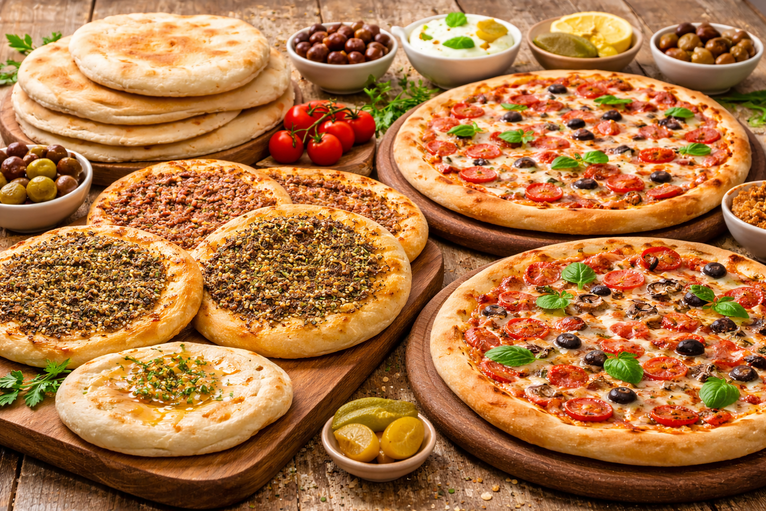 وصفات خبز، مناقيش، بيتسا ومعجنات